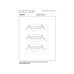 Lucide FOCUS - Inbouwspot - Ø 8,1 cm - LED Dimb. - GU10 - 3x5W 3000K - Zwart - Set van 3 Discount