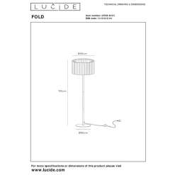 Lucide FOLD Vloerlamp-Wit-Ø45-1xE27-40W-Stof Clearance