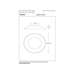 Lucide FOSKAL - Plafonnière - Ø 34,5 cm - LED - 1x12W 2700K - Mat Goud / Messing Online