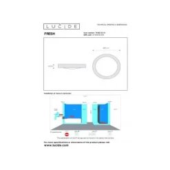 Lucide FRESH - Plafonnière Badkamer - Ø 35 cm - 2xE27 - IP44 - Wit Online