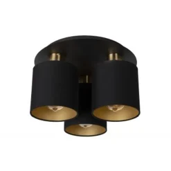 Lucide FUDRAL Plafonnière-Zwart-Ø37-3xE27-10W-Katoen Online