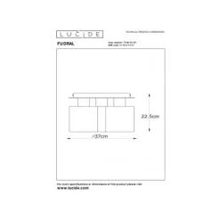 Lucide FUDRAL Plafonnière-Zwart-Ø37-3xE27-10W-Katoen Online