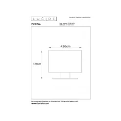 Lucide FUDRAL Tafellamp-Zwart-Ø20-1xE27-10W-Katoen Outlet