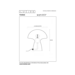 Lucide FUNGO Tafellamp-Transp.-1xE27-60W-Glas New