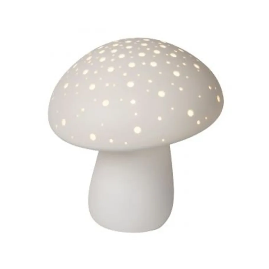 Lucide FUNGO Tafellamp-Wit-1xE14-25W-Porsel. Clearance