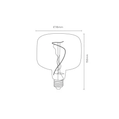 Lucide G118 - Filament lamp - Ø 11,8 cm - LED Dimb. - E27 - 1x4W 2200K - Zwart Hot