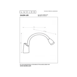 Lucide GALEN-LED - Bedlamp - LED - 1x3W 3000K - Zwart Outlet