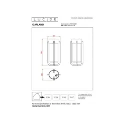 Lucide GARLAND Plafonnière Buiten-Zwart-Ø15,1-1xE27-20W