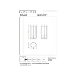 Lucide GARLAND Tafellamp Buiten-Zwart-Ø15,1-1xE27-20W Discount