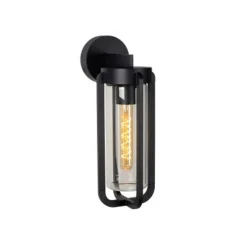 Lucide GARLAND Wandlamp Buiten-Zwart-1xE27-20W-IP44-Glas Outlet