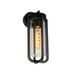 Lucide GARLAND Wandlamp Buiten-Zwart-1xE27-20W-IP44-Glas Outlet