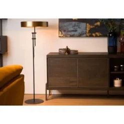 Lucide GIADA - Vloerlamp - Ø 45 cm - 2xE27 - Mat Goud / Messing New