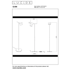 Lucide GIAN Vloerlamp-Zwart-LED Dimb.-8W-2700K-12V-Metaal Clearance