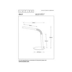 Lucide GILLY - Bureaulamp - LED - 1x3W 2700K - Wit Sale
