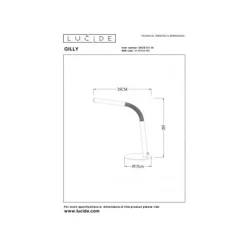 Lucide GILLY Bureaulamp-Zwart-LED Dimb.-3W-2700K-Metaal Clearance
