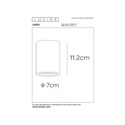 Lucide GIPSY - Plafondspot - Ø 7 cm - 1xGU10 - Wit Hot