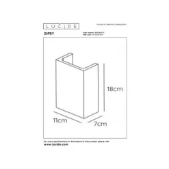 Lucide GIPSY - Wandlamp - 1xG9 - Wit New