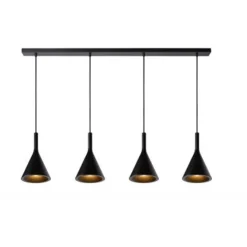 Lucide GIPSY Hanglamp 4x E27 Zwart Beton Hot