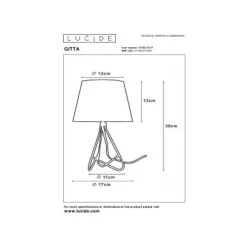 Lucide GITTA - Tafellamp - Ø 17 cm - 1xE14 - Koper Best