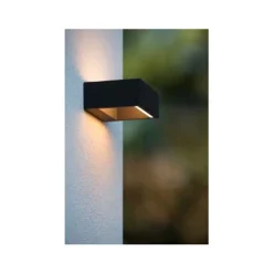Lucide GOA - Wandlamp Buiten - LED - 1x6W 3000K - IP54 - Antraciet Outlet