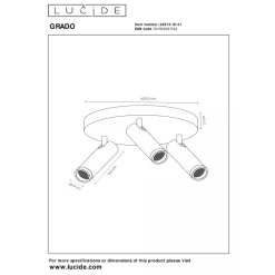 Lucide GRADO - Plafondspot - Ø 25 cm - 3xGU10 (MR11) - Taupe Best