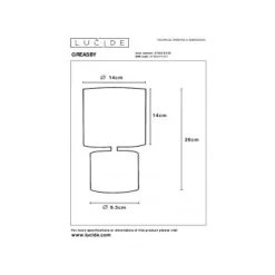 Lucide GREASBY - Tafellamp - Ø 14 cm - 1xE14 - Grijs New