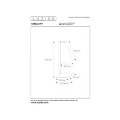 Lucide GREGORY Tafellamp-Zwart-1xE27-60W-Staal New