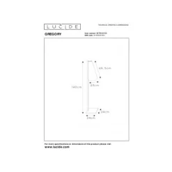 Lucide GREGORY Vloerlamp-Zwart-1xE27-60W-Staal Outlet