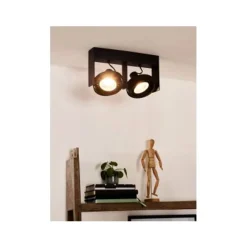 Lucide GRIFFON - Plafondspot - LED Dim to warm - GU10 - 2x12W 2200K/3000K - Zwart Best