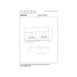 Lucide GRIFFON - Plafondspot - LED Dim to warm - GU10 - 2x12W 2200K/3000K - Zwart Best