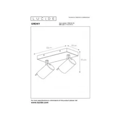 Lucide GRONY - Plafondspot - LED Dim to warm - GU10 - 2x5W 2200K/3000K - Zwart New
