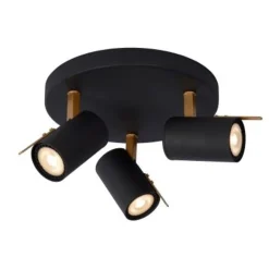 Lucide GRONY - Plafondspot - LED Dim to warm - GU10 - 3x5W 2200K/3000K - Zwart Discount
