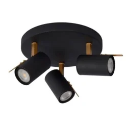 Lucide GRONY - Plafondspot - LED Dim to warm - GU10 - 3x5W 2200K/3000K - Zwart Discount