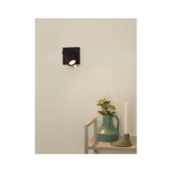 Lucide GRONY - Wandspot - LED Dim to warm - GU10 - 1x5W 2200K/3000K - Zwart Outlet