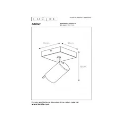 Lucide GRONY - Wandspot - LED Dim to warm - GU10 - 1x5W 2200K/3000K - Zwart Outlet
