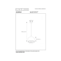 Lucide GUNHILD Hanglamp-Transp.-Ø24-1xE27-60W-Glas Online