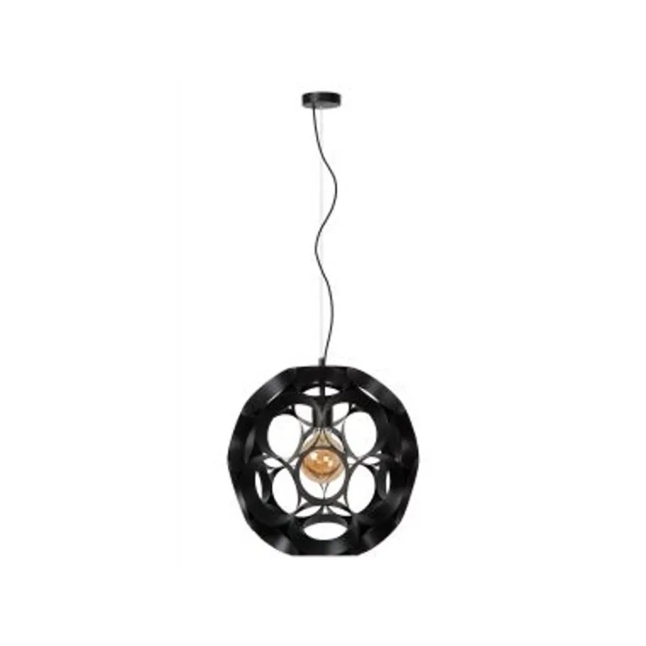Lucide HANNELOR. Hanglamp-Zwart-Ø40-1xE27-40W-Metaal New