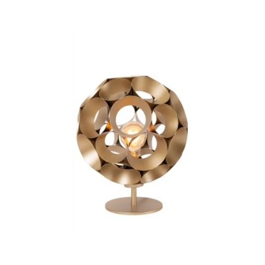 Lucide HANNELOR. Tafellamp-Mat Go.-Ø25-1xE27-40W-Metaal Online