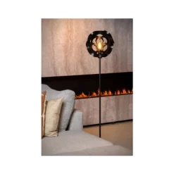 Lucide HANNELOR. Vloerlamp-Zwart-Ø30-1xE27-40W-Metaal Clearance