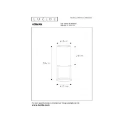 Lucide HERMAN Tafellamp-Beige-Ø20-1xE27-40W-Katoen Online