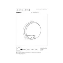 Lucide HUPS IR Wandlamp Buiten-Wit-LED-10W-3000K-IP54 New