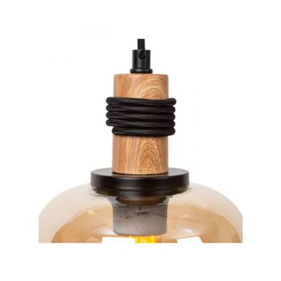 Lucide ILONA Hanglamp-Amber-3xE27-40W-Glas New