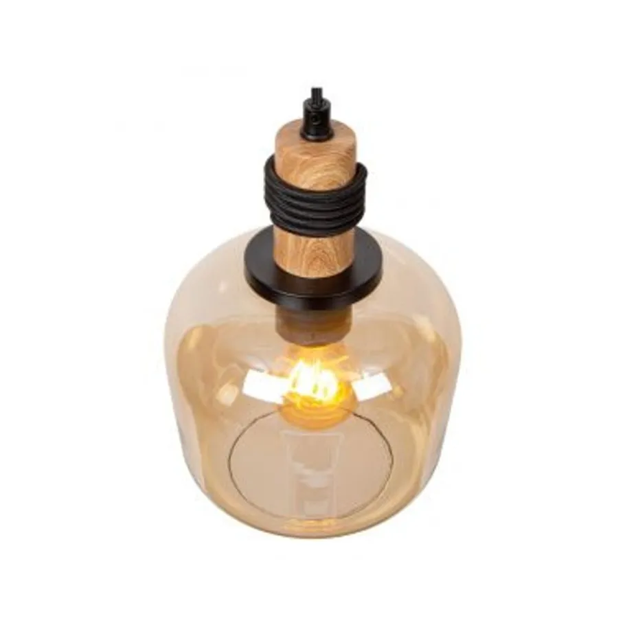 Lucide ILONA Hanglamp-Amber-3xE27-40W-Glas New