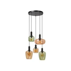 Lucide ILONA Hanglamp-Zwart-5xE27-40W-Glas Sale
