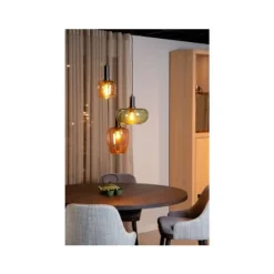 Lucide ILONA Hanglamp-Zwart-3xE27-40W-Glas Clearance