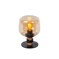 Lucide ILONA Tafellamp-Amber-Ø18-1xE27-40W-Glas New