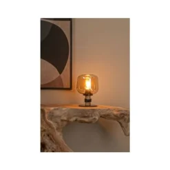 Lucide ILONA Tafellamp-Amber-Ø18-1xE27-40W-Glas New