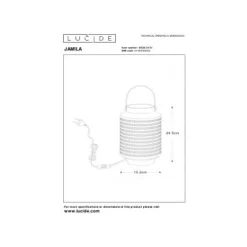 Lucide JAMILA - Tafellamp - Ø 15,5 cm - 1xE14 - Wit Clearance