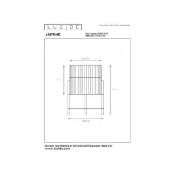 Lucide JANTINE - Tafellamp - Ø 30 cm - 1xE27 - Licht hout Sale