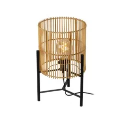 Lucide JANTINE - Tafellamp - Ø 30 cm - 1xE27 - Licht hout Sale